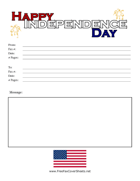 Fourth Of July Fax Cover Fax Cover Sheet