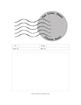 Full Page Postmark Fax Cover Sheet