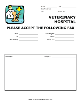 General Vet Fax Cover Sheet