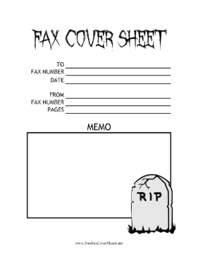 Gravestone Fax Fax Cover Sheet