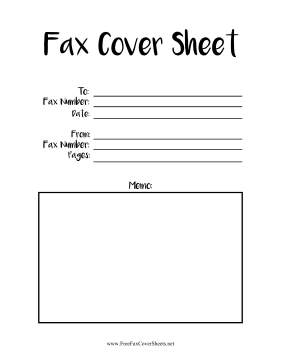 Handwriting Fax Cover Sheet