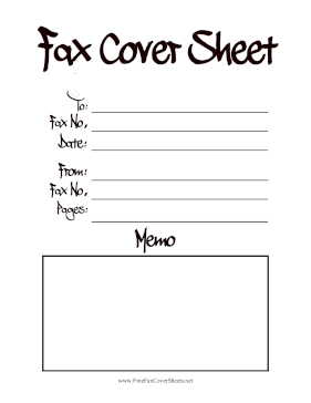 Handwriting Large Print Fax Cover Sheet