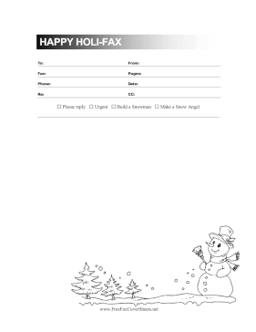 Happy Holifax Fax Cover Sheet