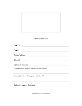 Insurance Claim Fax Cover Sheet