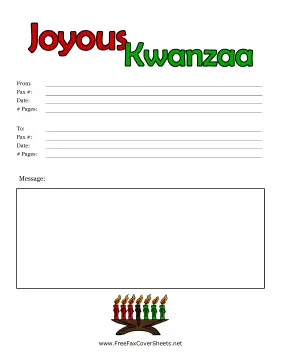 Kwanzaa Fax Cover Fax Cover Sheet