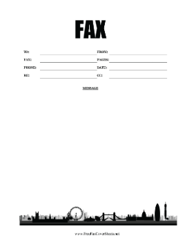 London Skyline Fax Cover Sheet