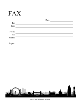 London Skyline Fax Cover Sheet