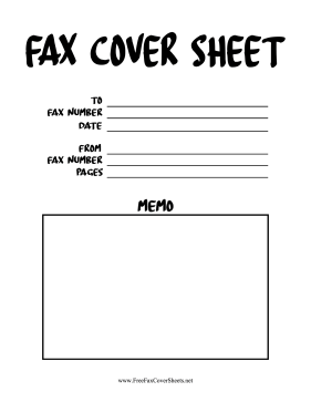 Marker Font Fax Cover Sheet