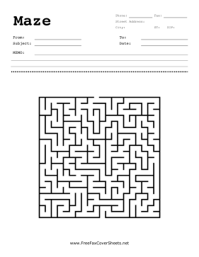 Maze Fax Cover Sheet