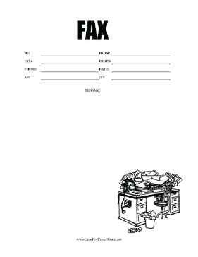 Messy Desk Fax Cover Sheet