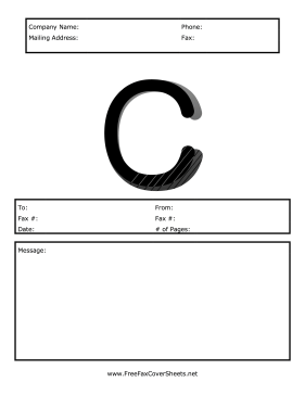 Monogram Fax Cover C Fax Cover Sheet