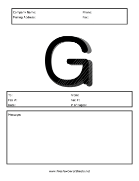 Monogram Fax Cover G Fax Cover Sheet