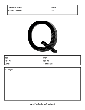 Monogram Fax Cover Q Fax Cover Sheet