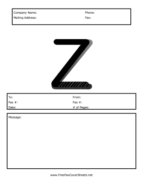 Monogram Fax Cover Z Fax Cover Sheet