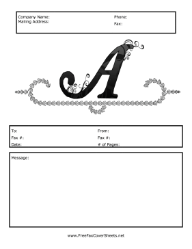 Monogram Script Fax Cover A Fax Cover Sheet