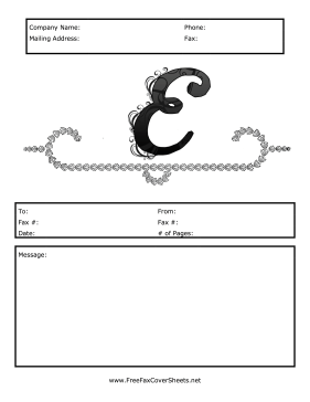Monogram Script Fax Cover E Fax Cover Sheet