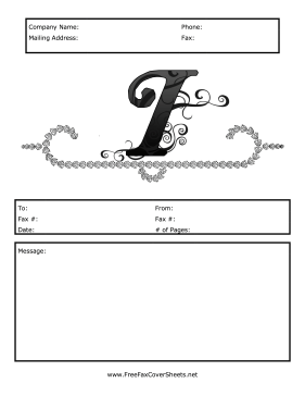 Monogram Script Fax Cover I Fax Cover Sheet