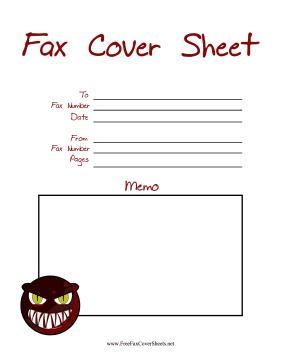 Monster Fax Cover Sheet
