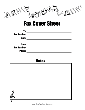 Music Note Fax Cover Sheet