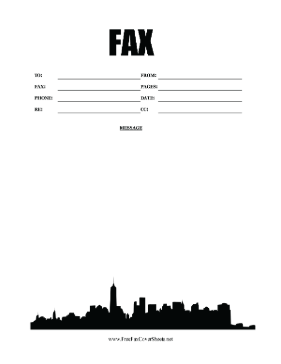 New York Skyline Fax Cover Sheet