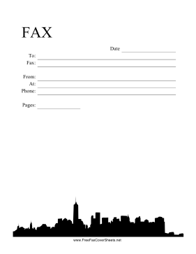 New York Skyline Fax Cover Sheet