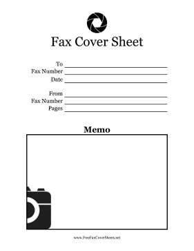 Photography Fax Cover Sheet
