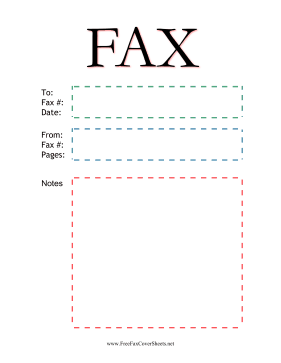Plain Fax Color Fax Cover Sheet