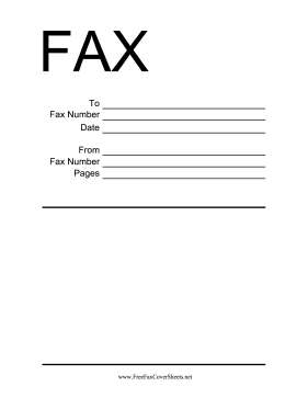Plain #2 Fax Cover Sheet