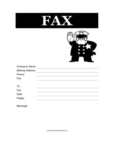 Police Fax Cover Sheet