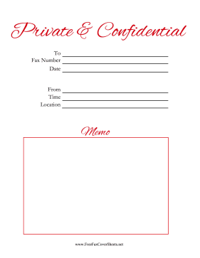 Private And Confidential  Script Fax Cover Sheet