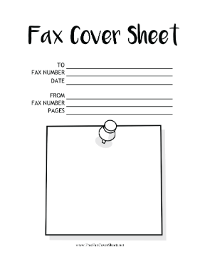Pushpin Note Fax Cover Sheet