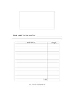 Quote Fax Cover Sheet