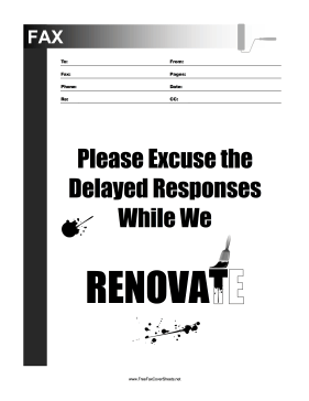 Renovation Fax Cover Sheet