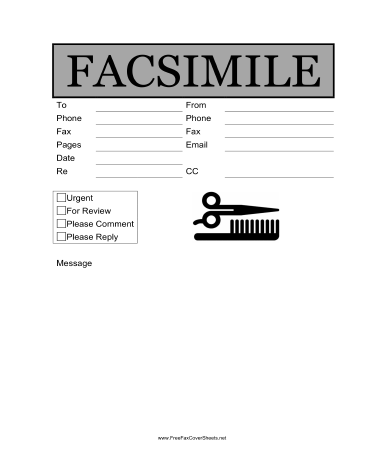 Salon Fax Cover Sheet