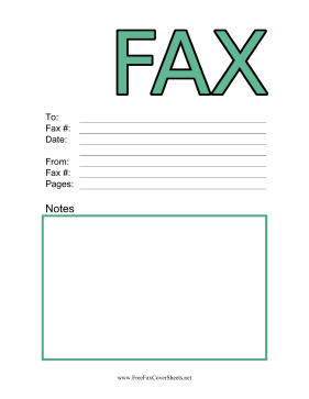 Simple Fax Color Fax Cover Sheet