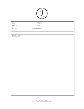 Small Monogram Z Fax Cover Sheet