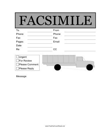 Trucking Fax Cover Sheet