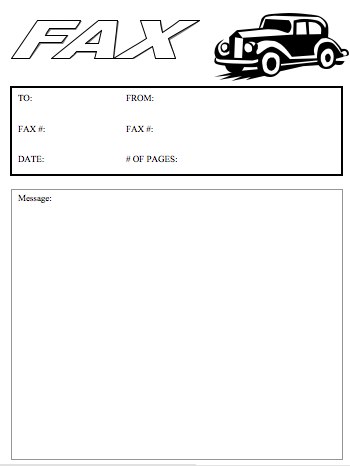Antique Car Fax Cover Sheet