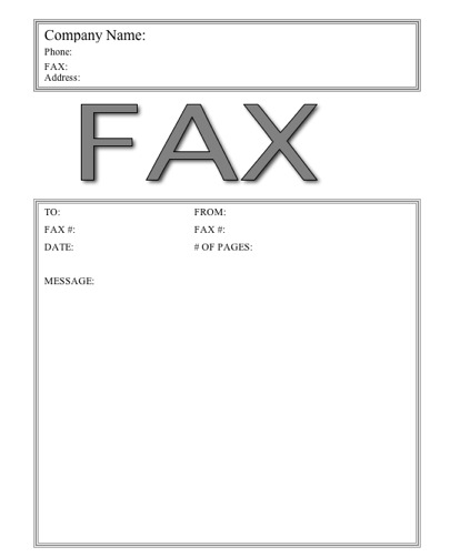 Big Fax Cover Sheet