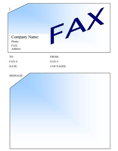 Blue Fax Cover Sheet