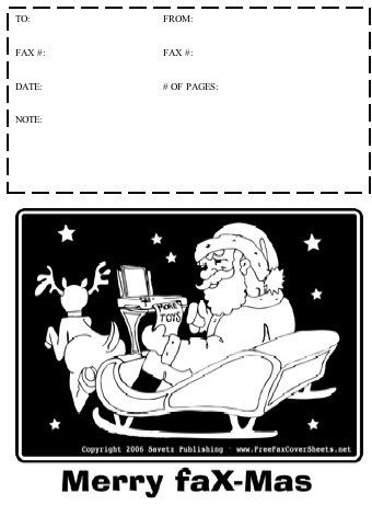 Christmas Fax Cover Sheet