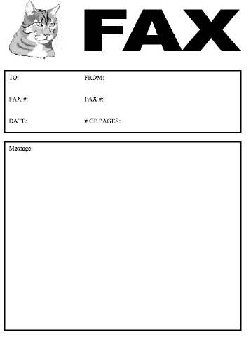 Cat Fax Cover Sheet