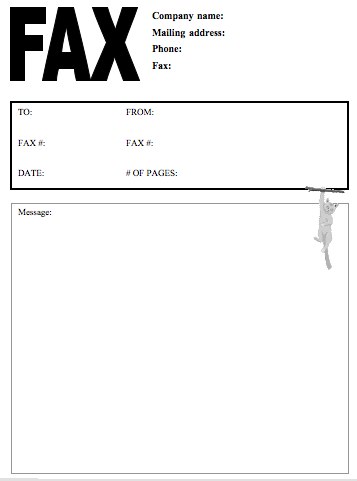 Cat #2 Fax Cover Sheet