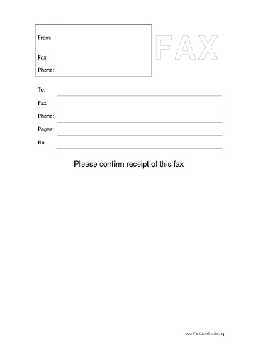 Confirm This Fax Cover Sheet