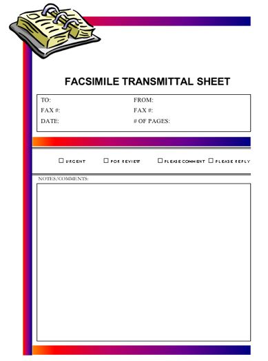 Datebook Fax Cover Sheet