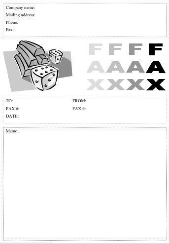 Dice Fax Cover Sheet