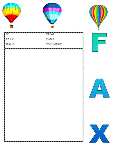 Hot Air Balloons Fax Cover Sheet