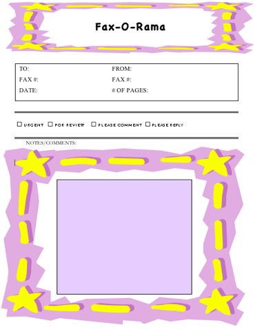 Kids Fun Fax Cover Sheet