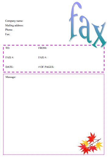 Maple Leaves Fax Cover Sheet