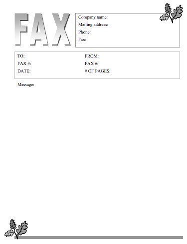 Oak Leaves Fax Cover Sheet